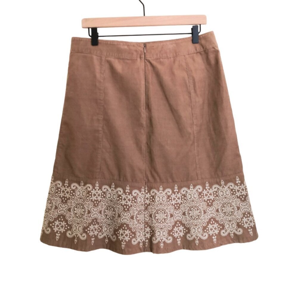 Vintage Ann Taylor ‎ Corduroy Embroidered Skirt Size 8 - Picture 3 of 4
